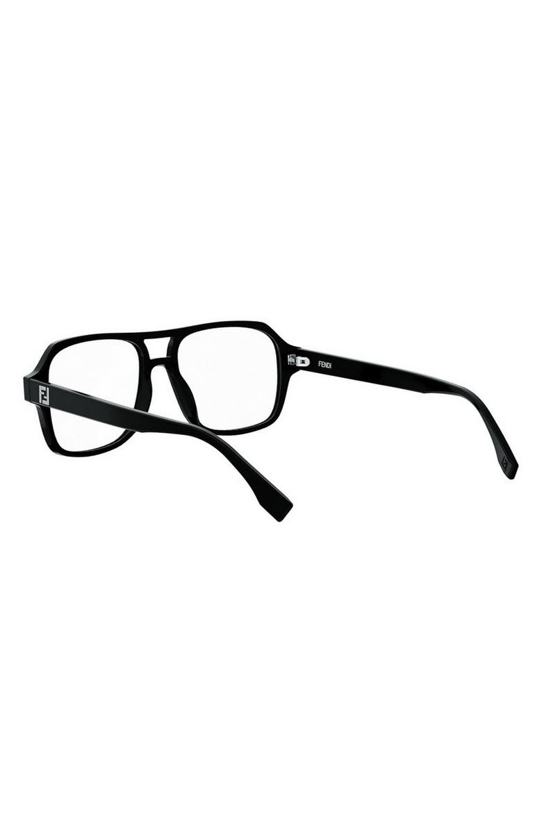 Fendi FF Squared 54mm Square Optical Glasses, Alternate, color, Shiny Black