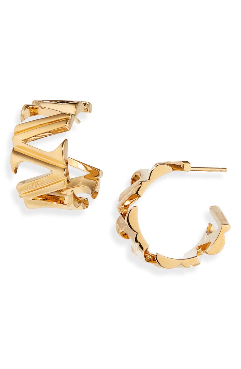 Versace V-Hoop Earrings, Main, color, Versace Gold