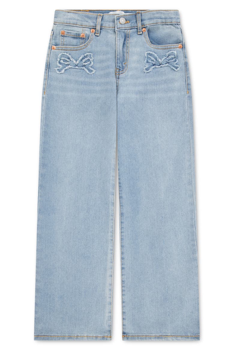 Kids' Bow Wide Leg Jeans, Main, color, AURA