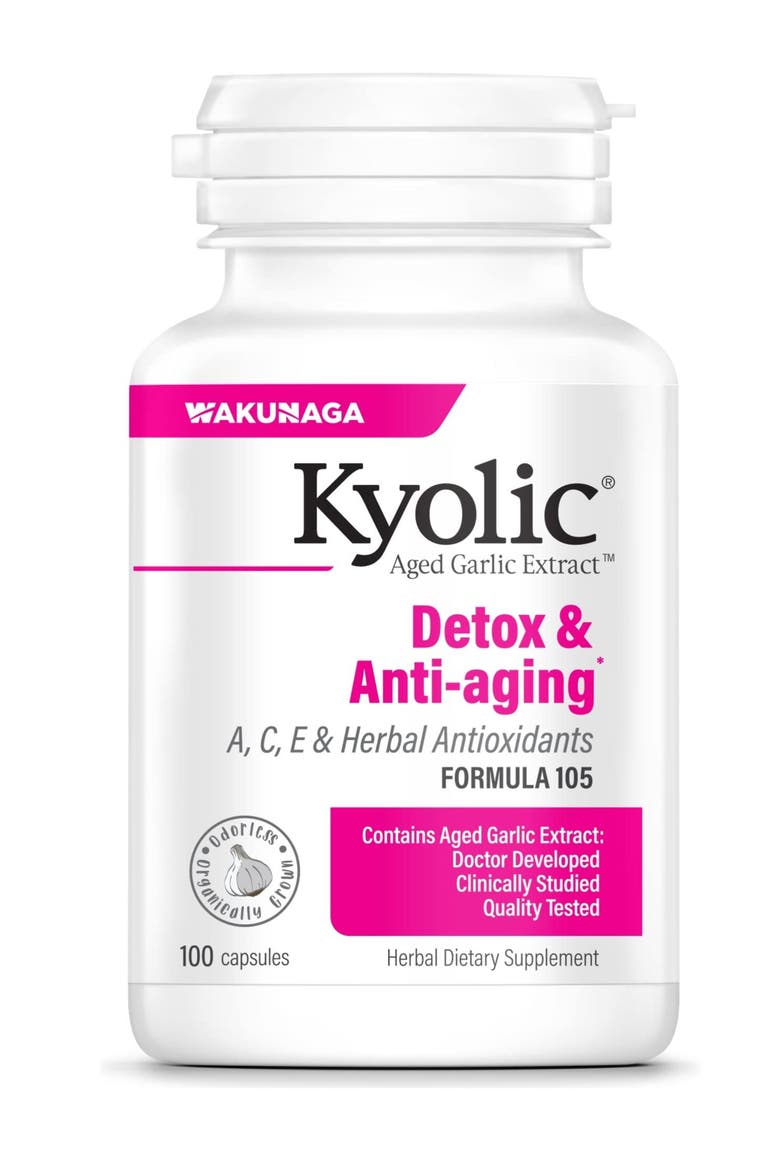 Garlic Extract Supplement for Detox and Healthy Aging Support with Milk Thistle 100 capsules(50 servings), Main, color, None