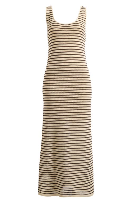 Rag & Bone Zoey Stripe Open Knit Maxi Tank Dress In Beige Multi