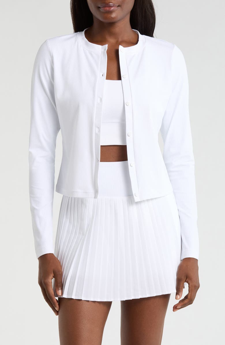 MPG Rib Cardigan, Main, color, Brilliant White