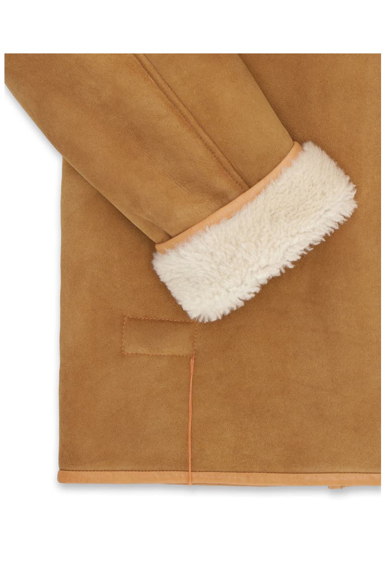 Lemans Double-Breasted Shearling Coat, Alternate, color, CAMEL