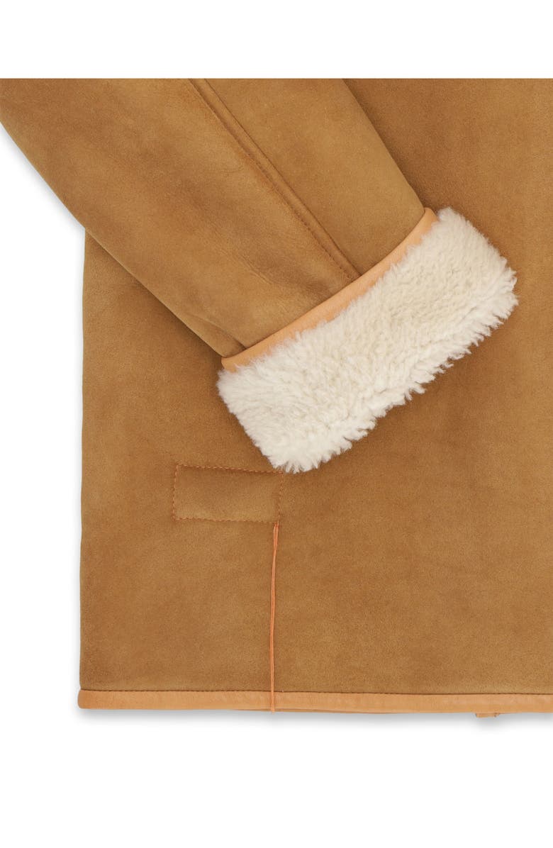 Fortela Lemans Double-Breasted Shearling Coat, Alternate, color, Camel