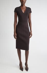 ST. JOHN Flatback Rib Sheath Sweater Dress