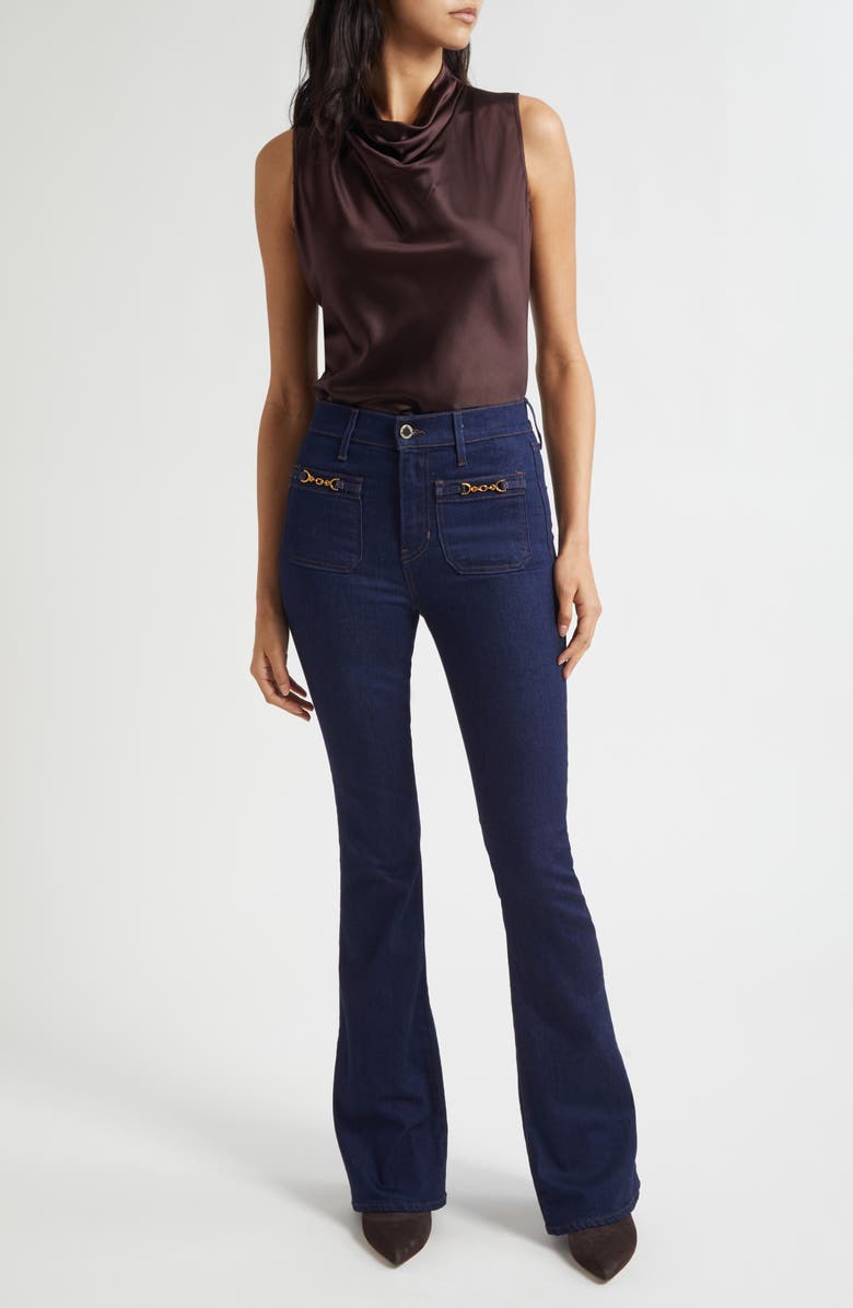 Veronica Beard Beverly Flare Jeans, Alternate, color, Indigo Rinse