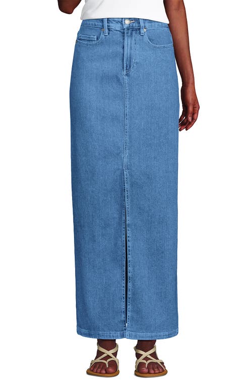 Shop Lands' End Soft Denim Maxi Skirt In Hutton Blue Wash