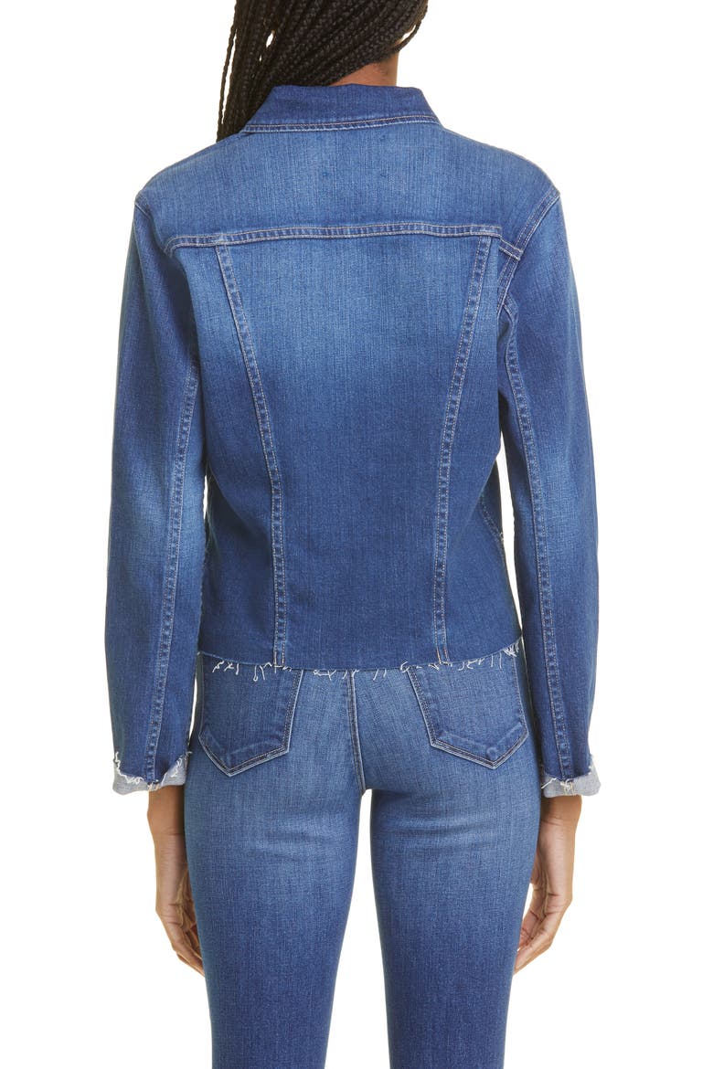 Janelle Slim Raw Edge Denim Jacket, Alternate, color, ALTA