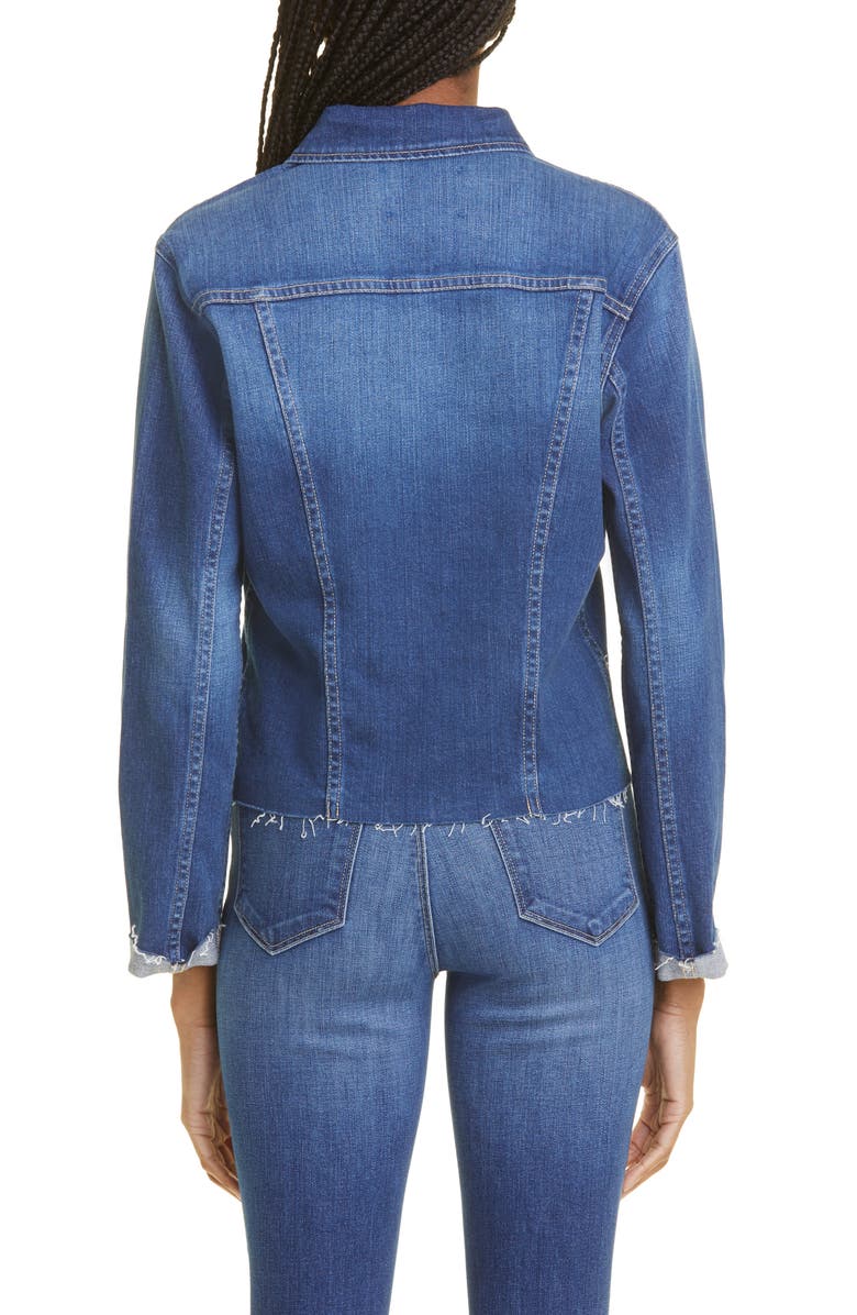L'AGENCE Janelle Slim Raw Edge Denim Jacket, Alternate, color,