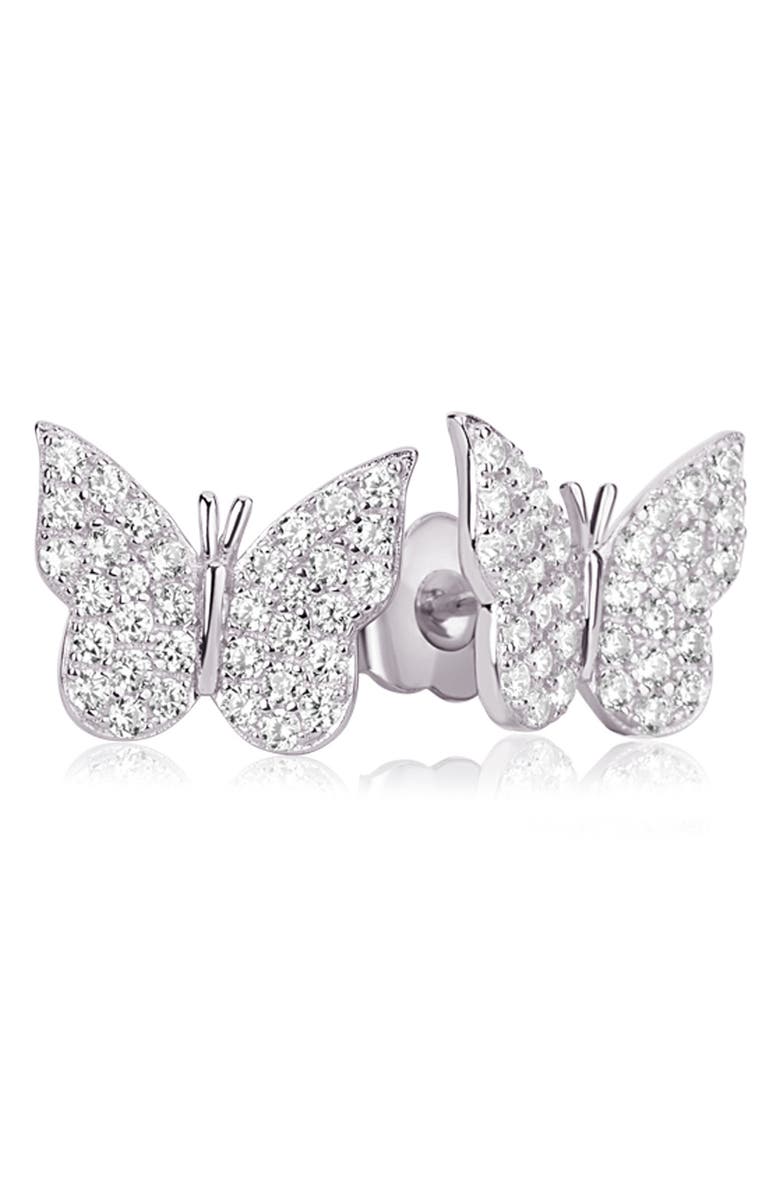SUZY LEVIAN Sterling Silver CZ Butterfly Stud Earrings, Main, color, 