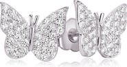 SUZY LEVIAN Sterling Silver CZ Butterfly Stud Earrings