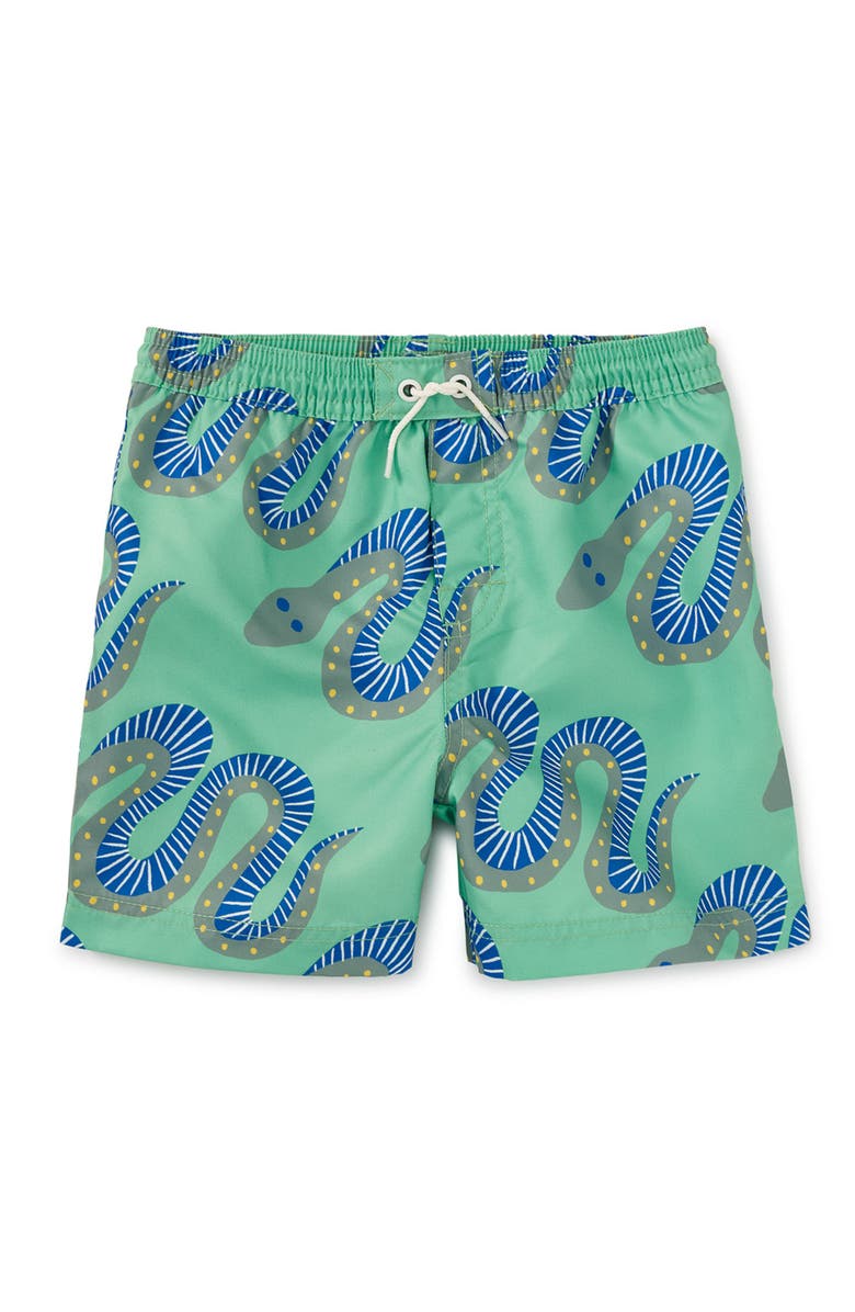Tea Collection Mid-Length Swim Trunks, Main, color, Squiggle Snakes