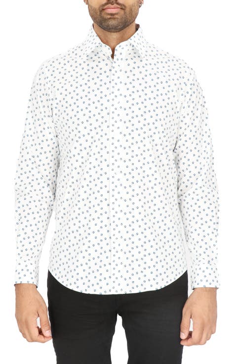 Modern Fit Flower Stretch Cotton Dress Shirt