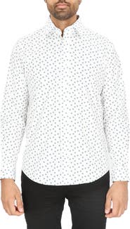 Scotch & Soda Modern Fit Flower Stretch Cotton Dress Shirt