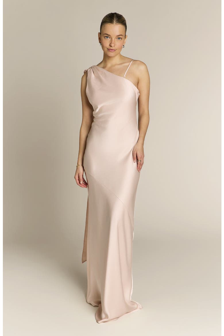 Raye One Shoulder Dress, Alternate, color, Champagne