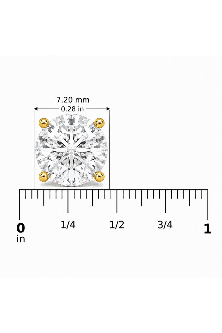 14K Yellow Gold 2 3/4 Cttw Lab Grown Diamond Solitaire Stud Earrings, Alternate, color, Yellow Gold
