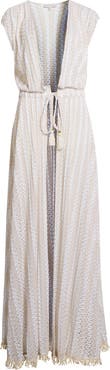 Ramy Brook Katherine Swirl Tie Front Cover-Up Maxi Dress