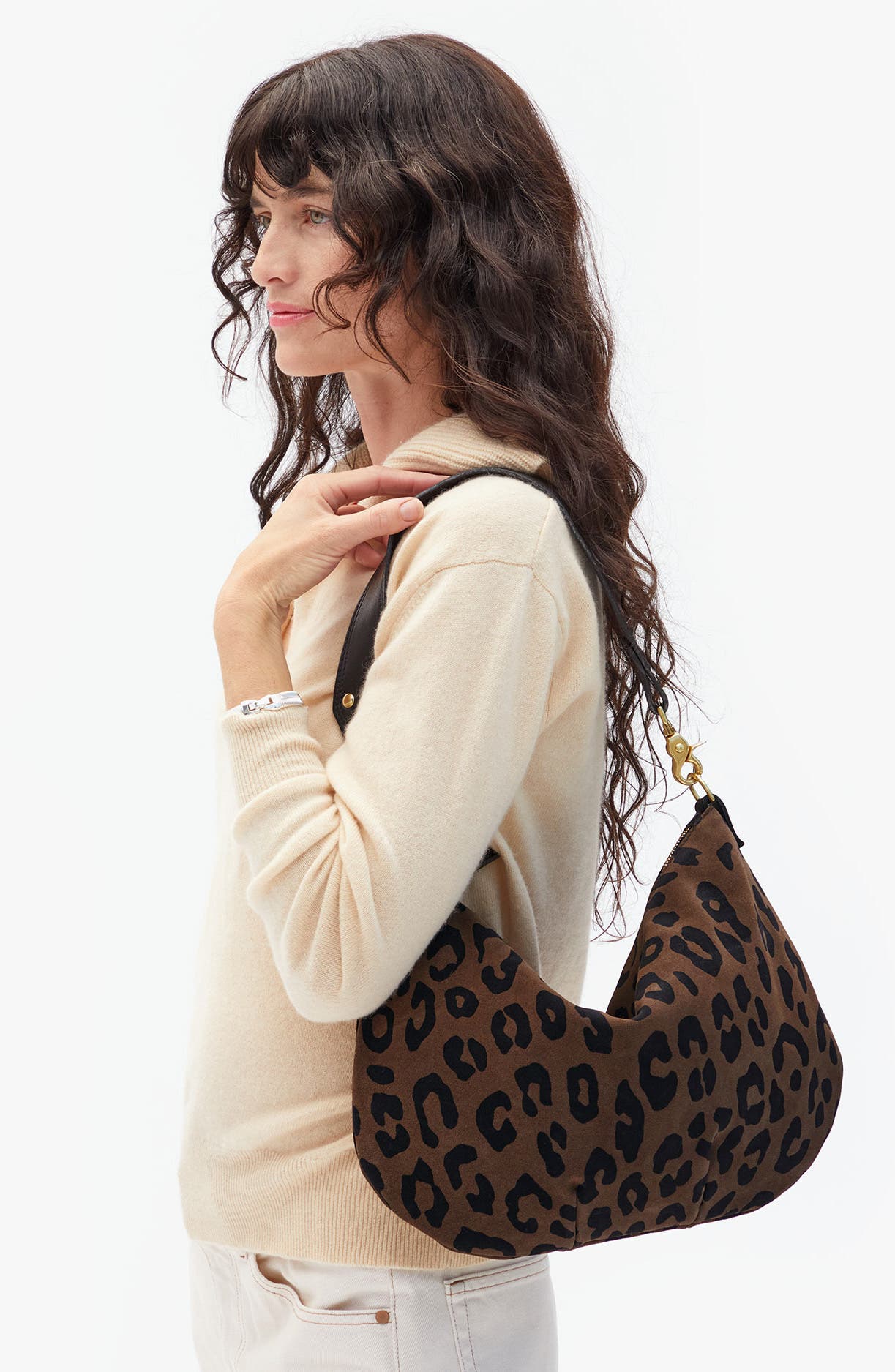 Clare V. Moyen Suede Messenger Bag, Alternate, color, 