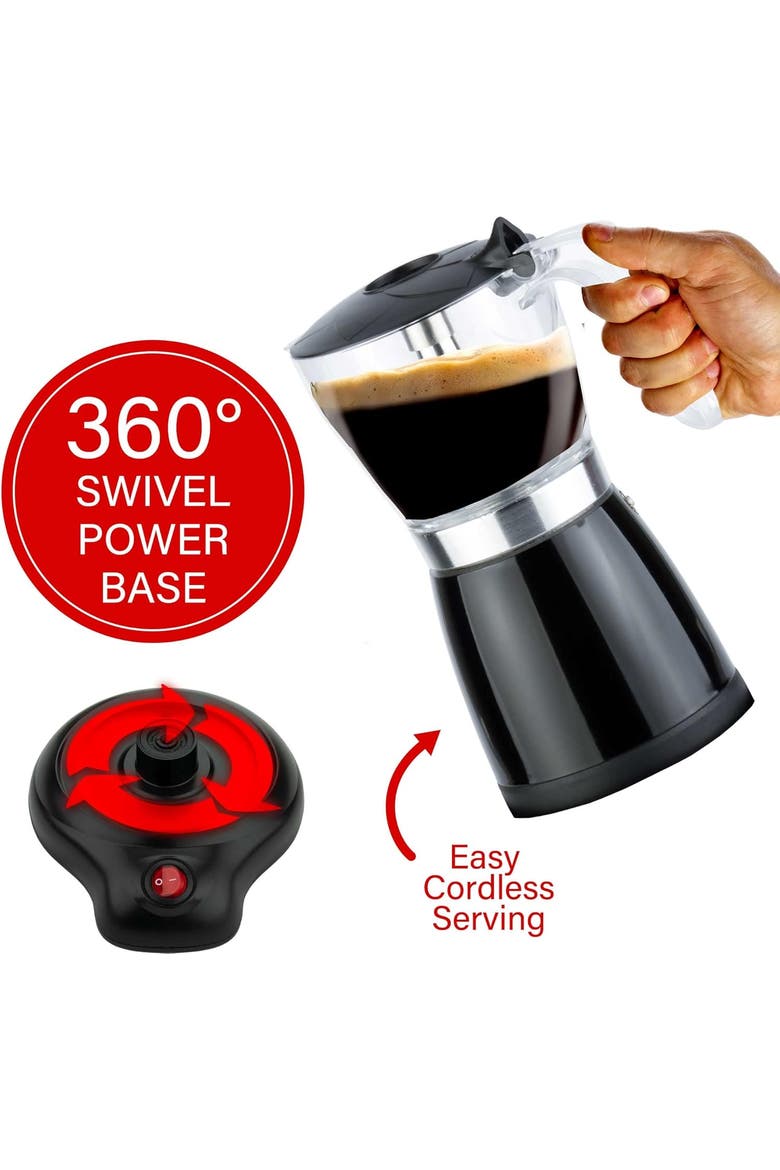Electric Moka Pot Espresso Machine, Alternate, color, Black