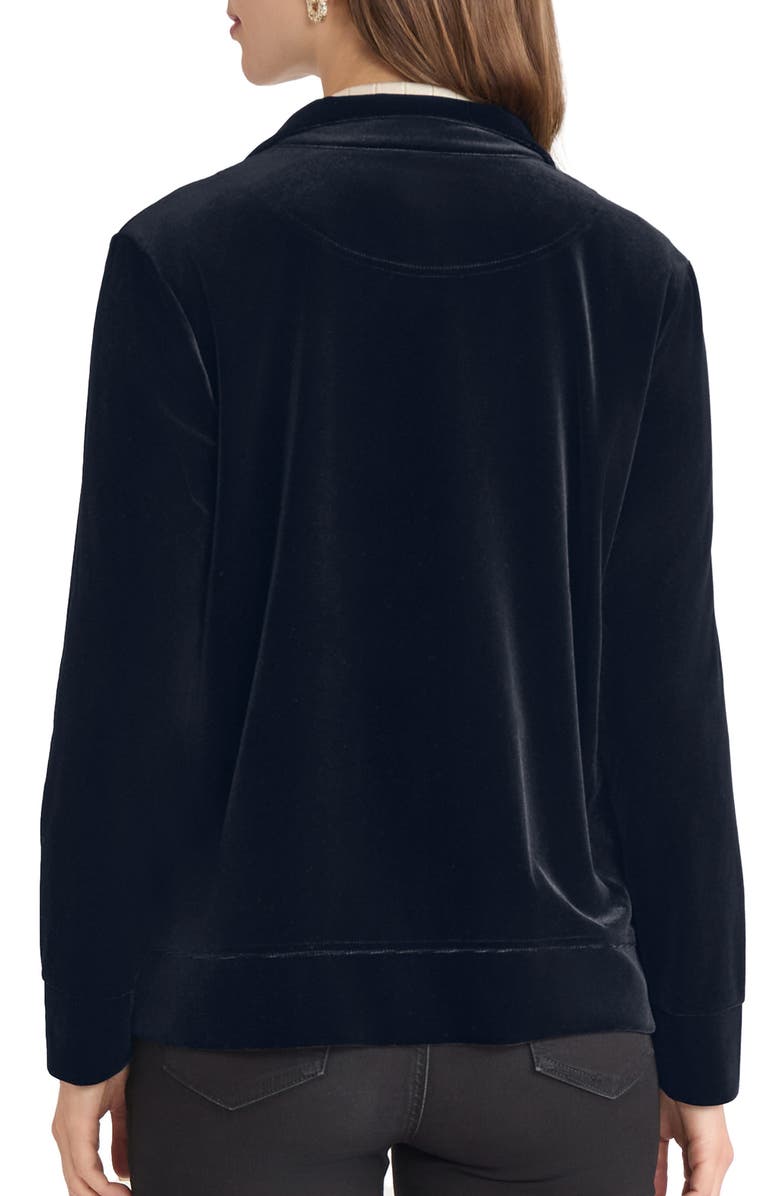Jones New York Velour Jacket, Alternate, color, Dark Sapphire