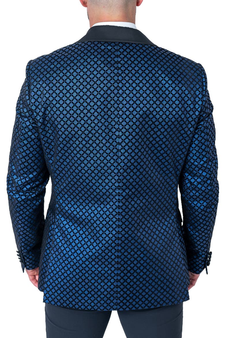 Sparkle Blue Shawl Collar Dinner Jacket, Alternate, color, BLUE
