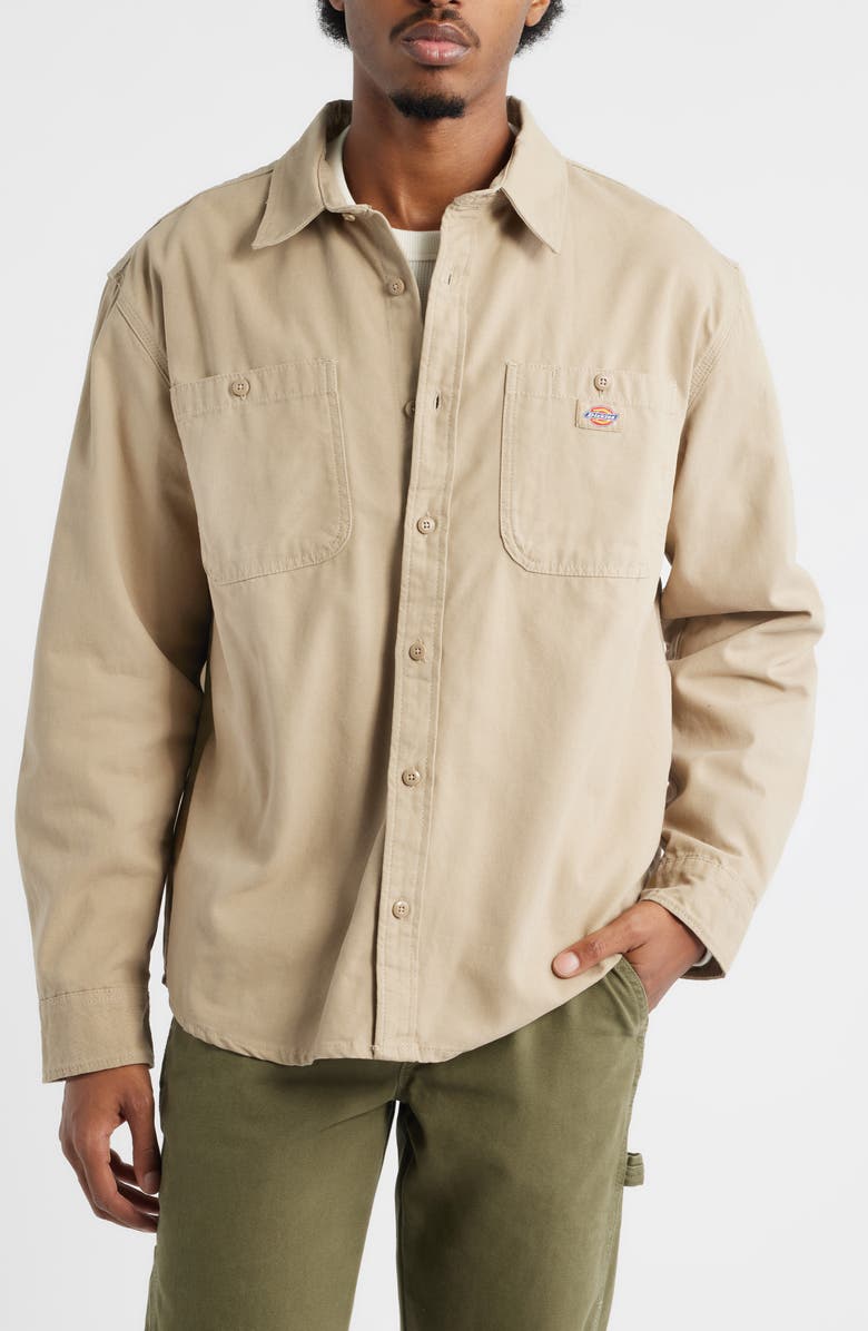 Dickies Johnsonville Cotton Canvas Button-Up Shirt, Alternate, color, Desert Sand