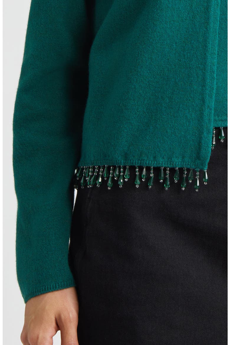 Lodge Beaded Cashmere Cardigan, Alternate, color, DARK GREEN