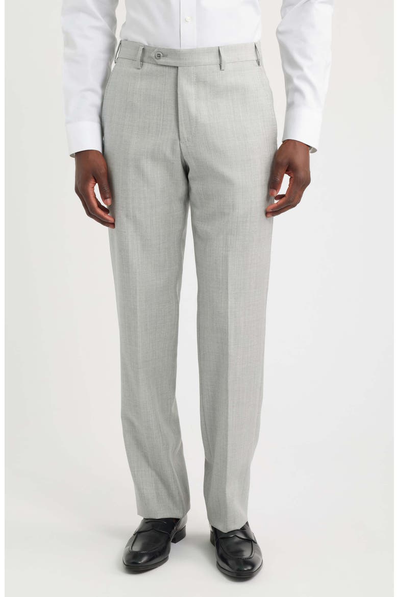 Devon Super 110s Serge Trousers, Main, color, PEARL GREY
