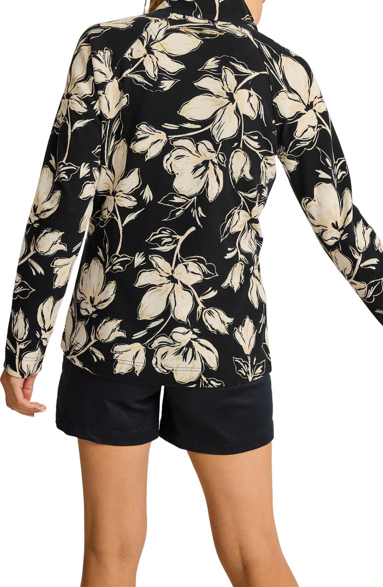 Tommy Bahama Aruba Noche Mar Floral Print Zip Jacket, Alternate, color, 