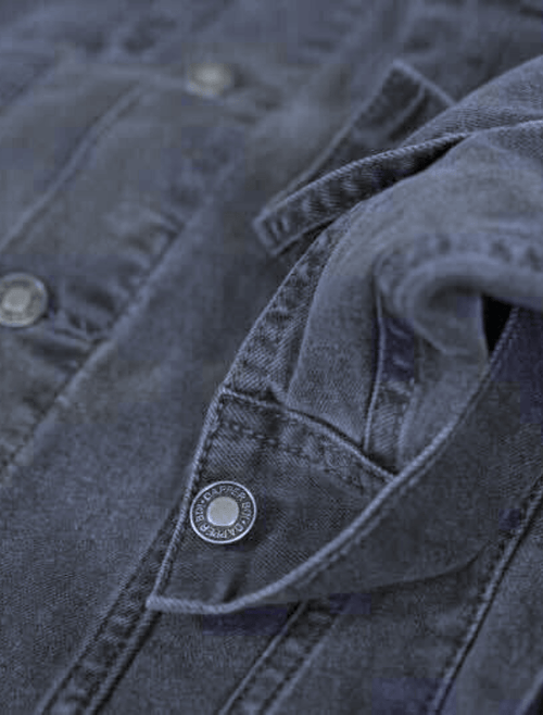 Dapper Boi Grey Denim Jacket In Grey