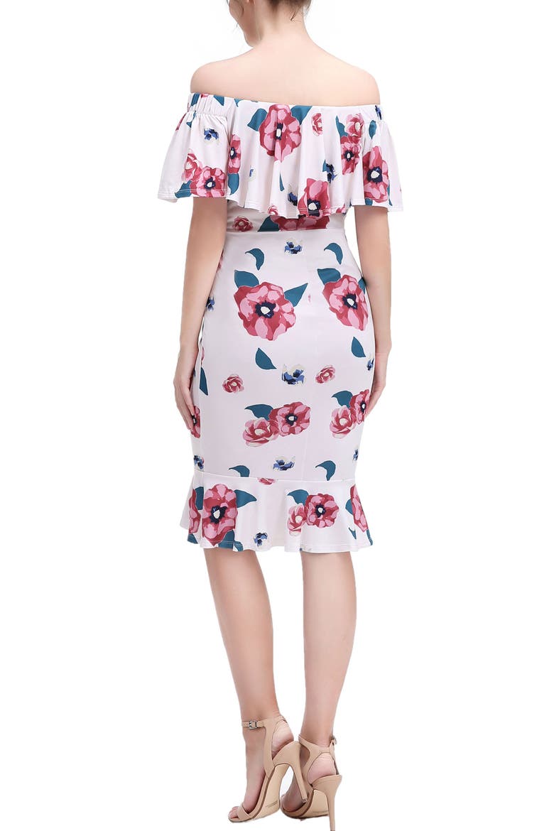 Kyla Maternity Nursing Mermaid Dress, Alternate, color, Multicolored