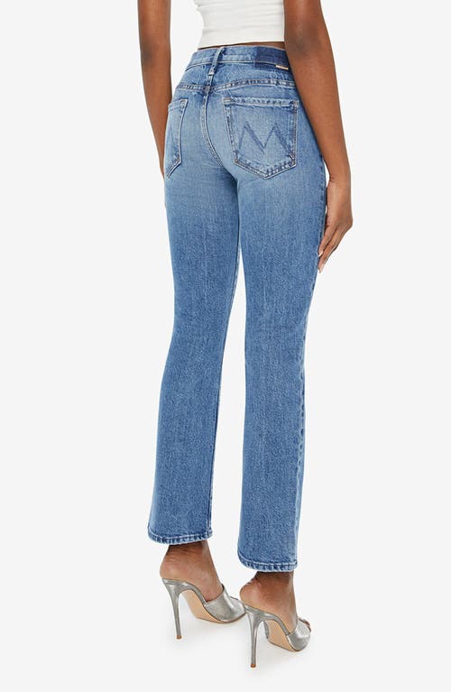 Mother The Mid Rise Dazzler Ankle Fray Riding The Cliffside Jeans In Metal Magic