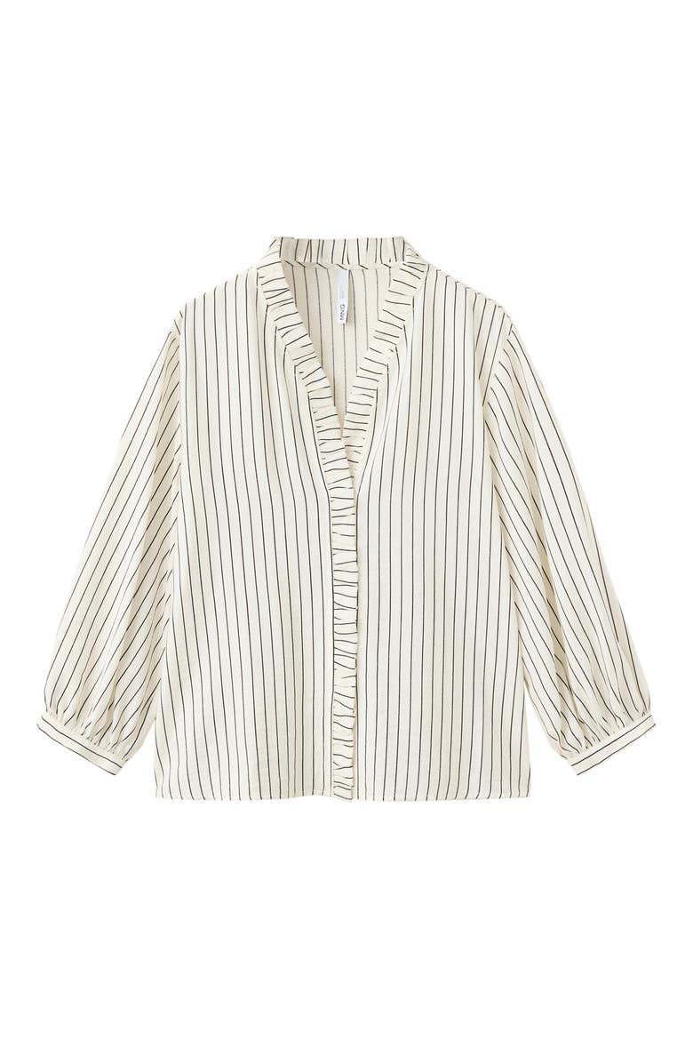 Stripe Ruffle Shirt, Main, color, ECRU