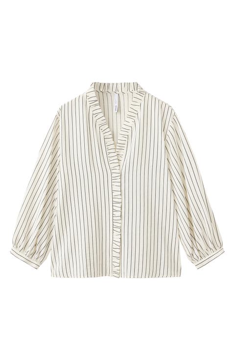 Stripe Ruffle Shirt