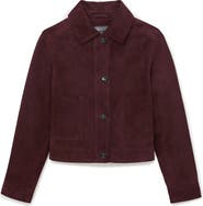 Reiss Sonny Crop Faux Suede Jacket