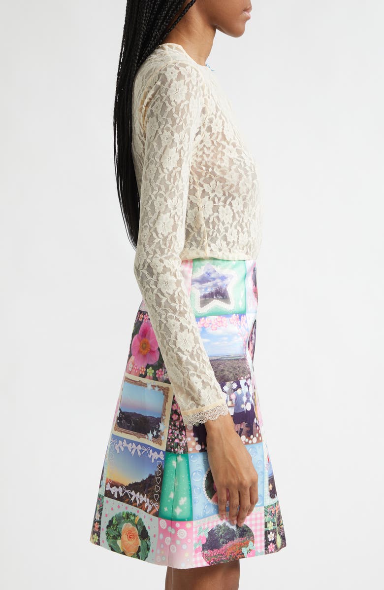 Sandy Liang Scoby Long Sleeve Lace Top, Alternate, color, Ivory