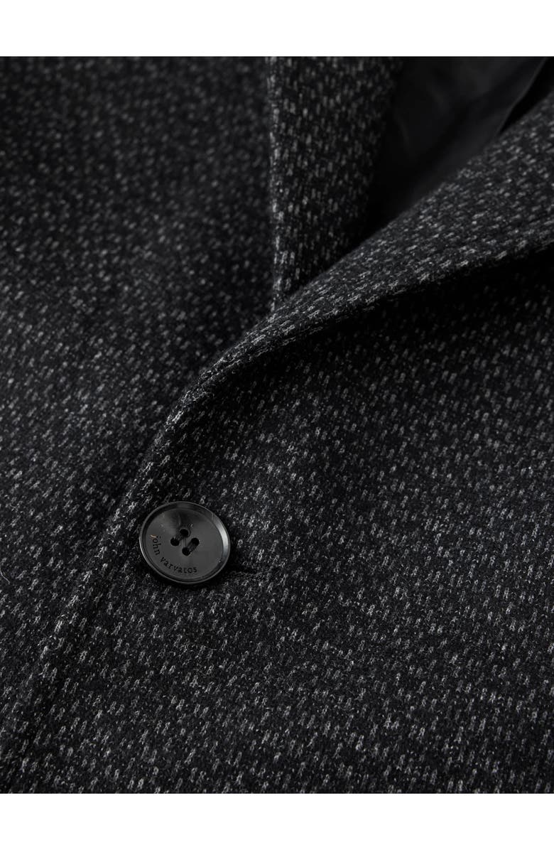 John Varvatos Alllen Charcoal Grey Textured Stretch Wool & Cotton Blend Suit Jacket, Alternate, color, Charcoal