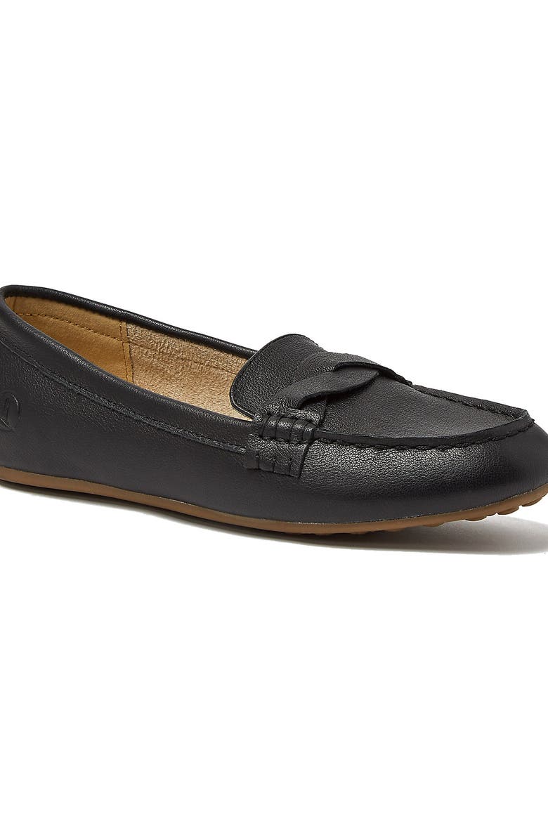 Lands' End Comfort Leather Slip On Loafer Shoes, Alternate, color, Black
