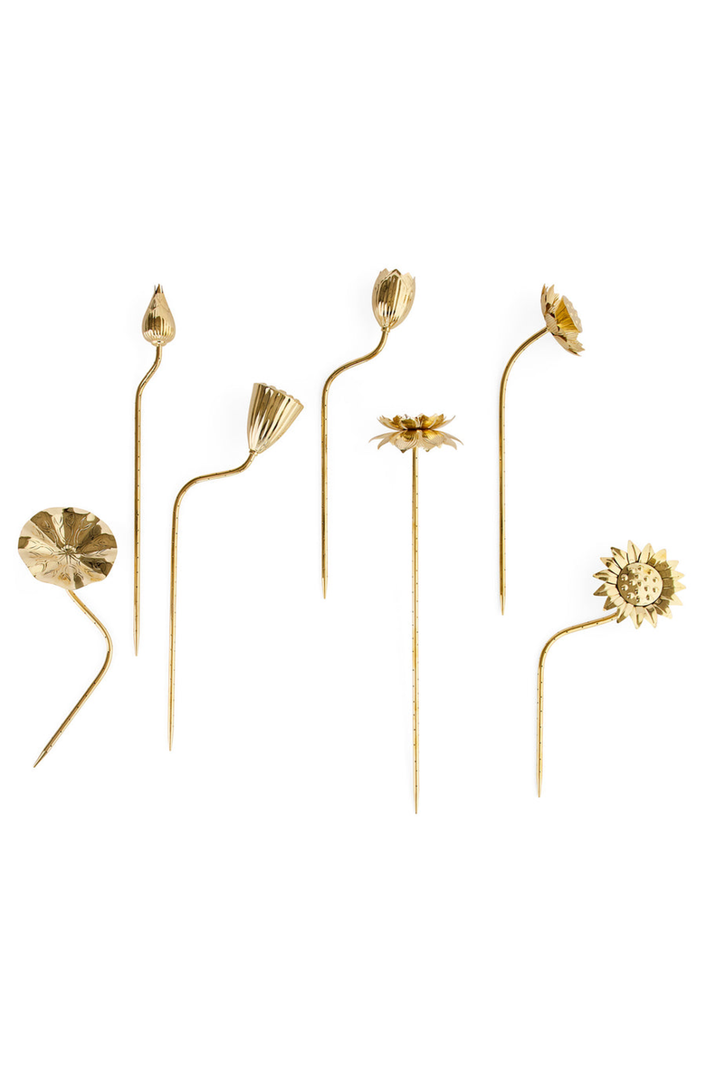 Jonathan Adler Brass Flower Bouquet Sculpture, Alternate, color, 