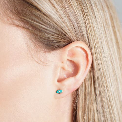 The Lovery Fine Jewelry Blue Enamel Evil Eye Stud Earrings