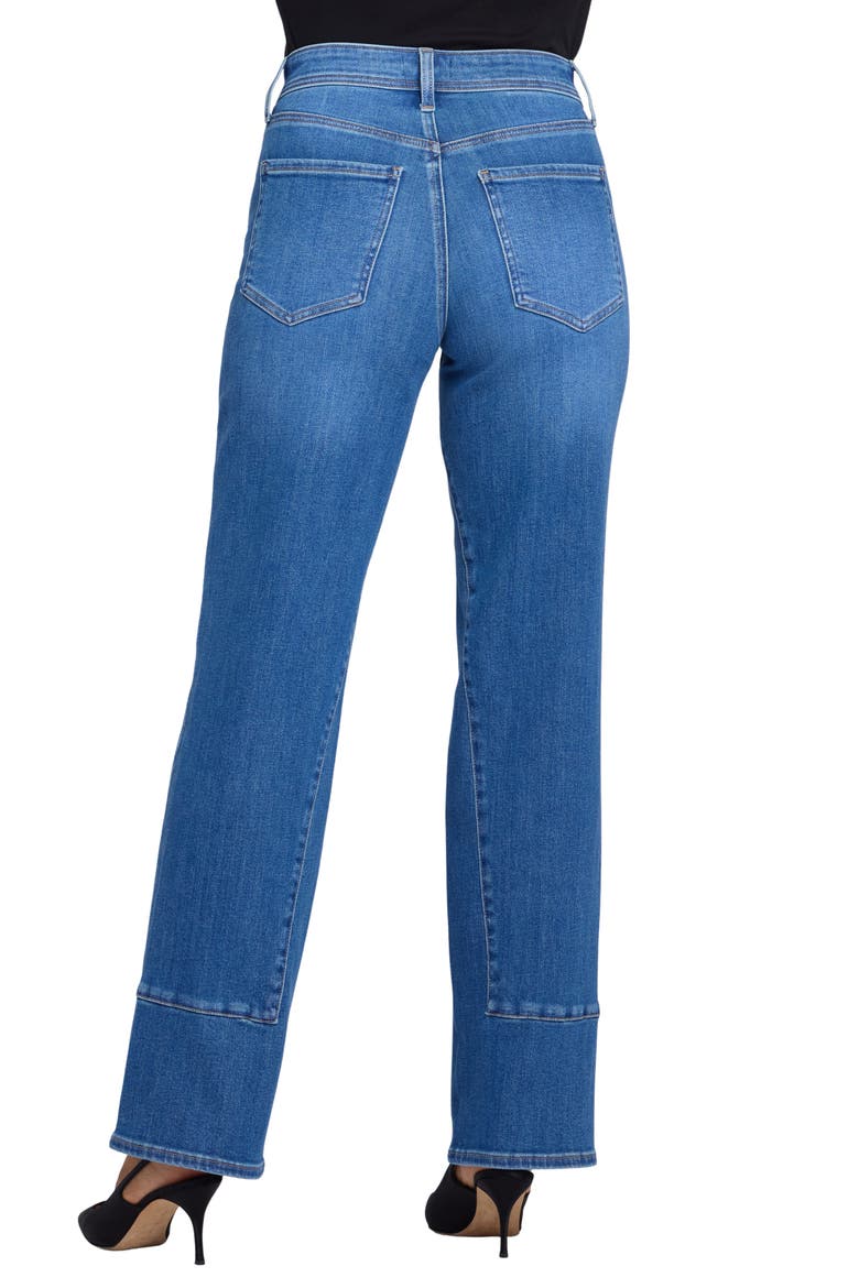 Petite Brooke Loose Straight Leg High Waist Jeans, Alternate, color, AGAVE