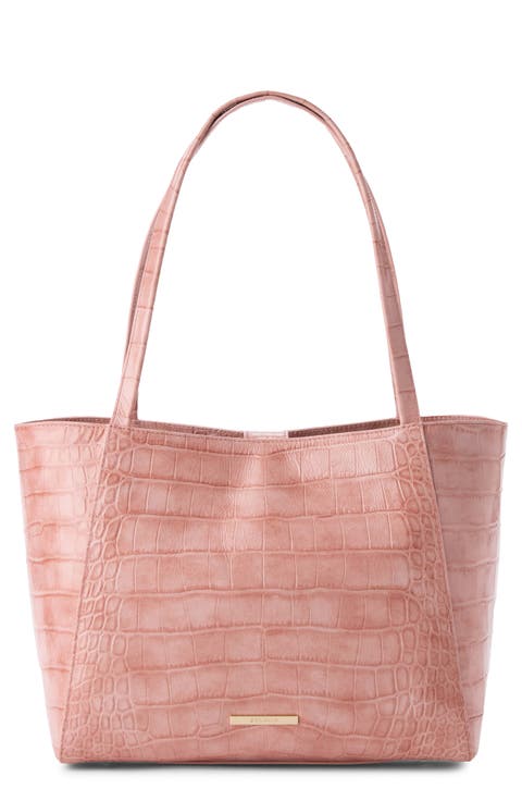 Mona Croc Embossed Leather Tote