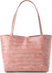 Brahmin Mona Croc Embossed Leather Tote