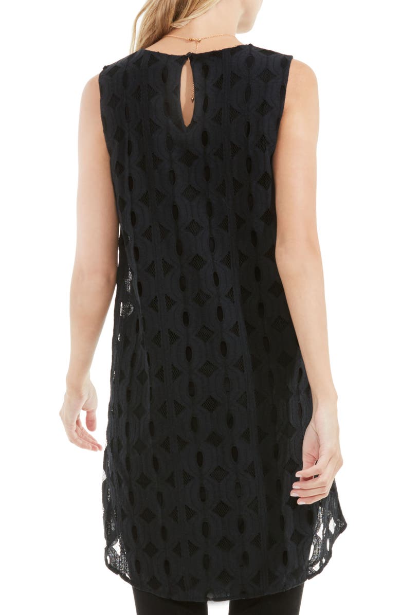 Vince Camuto High/Low Cable Lace Top, Alternate, color, 