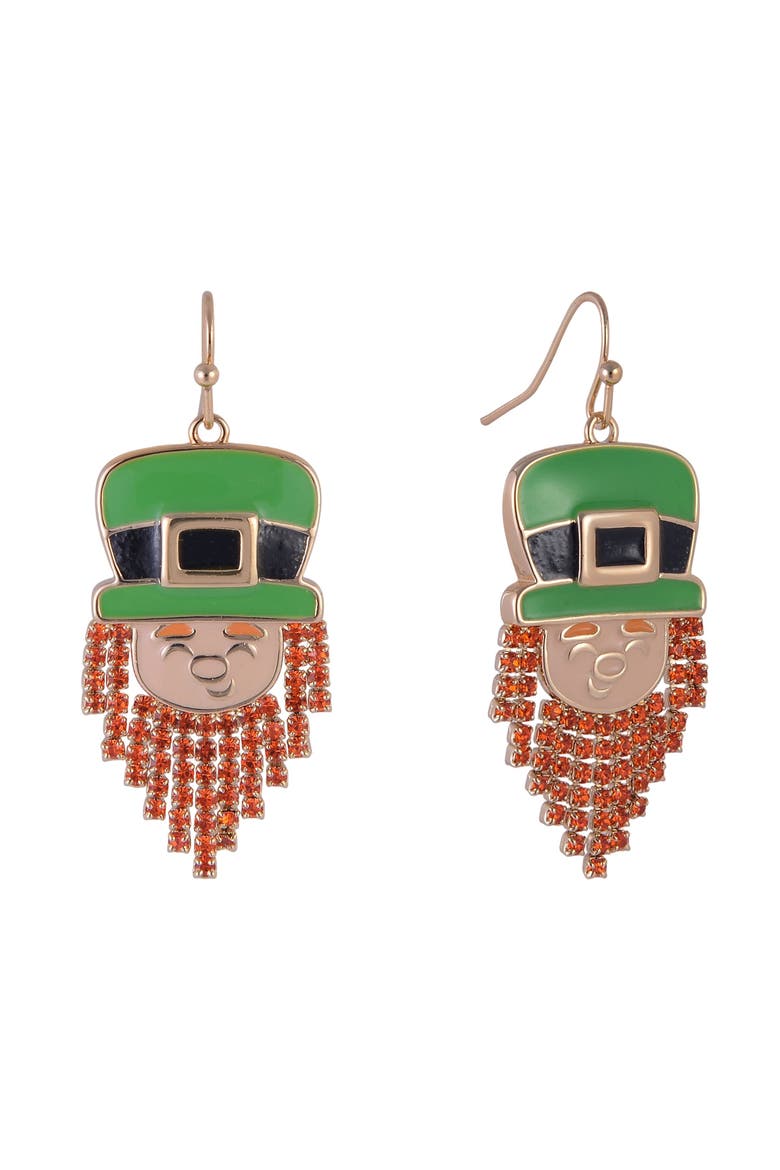 Leprechaun Earrings, Main, color, Green