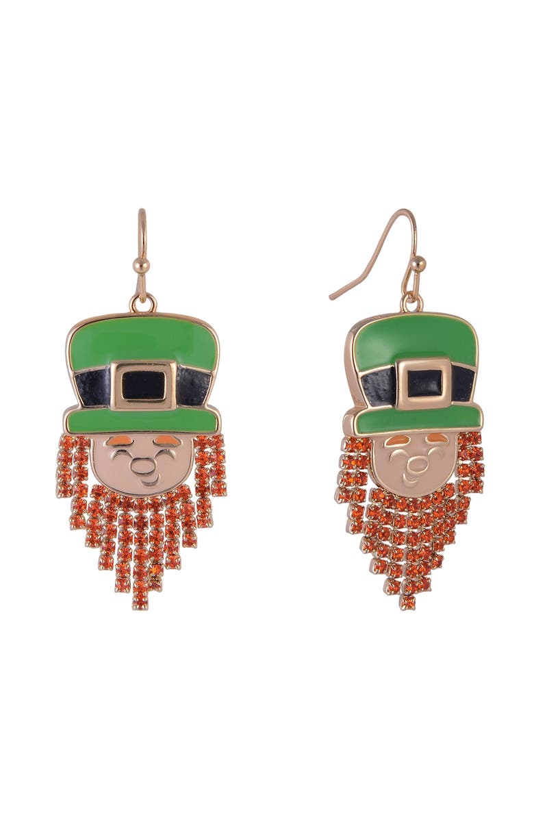 Hallmark Leprechaun Earrings, Main, color, Green