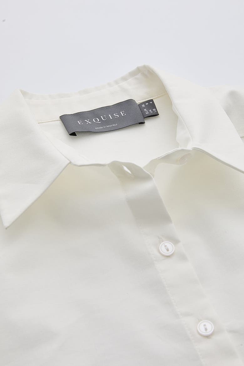 Tegan Shirt Collar Short Sleeve Poplin Shirt, Alternate, color, White