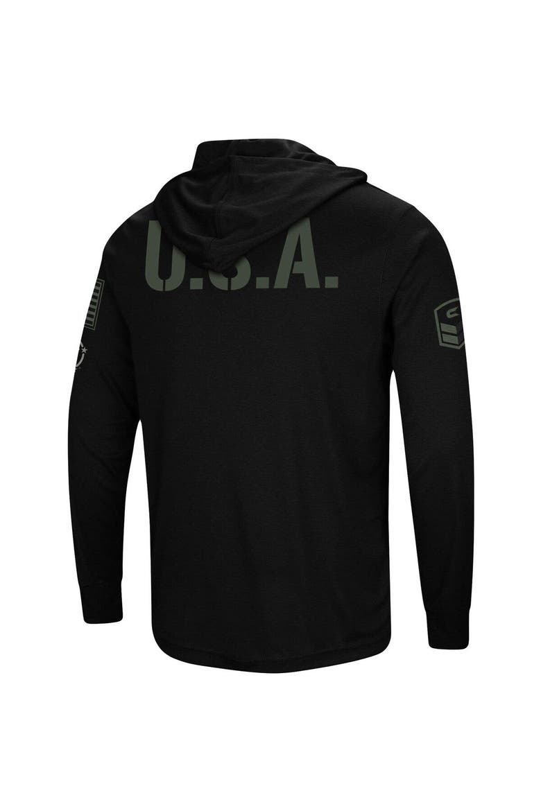 Men's Colosseum Black Syracuse Orange OHT Military Appreciation Hoodie Long Sleeve T-Shirt, Alternate, color, Black