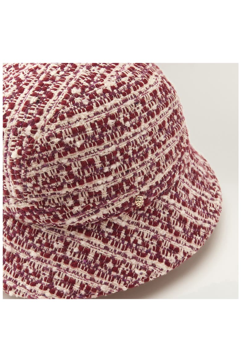 Zaria Bouclé Cloche Hat, Alternate, color, CRANBERRY