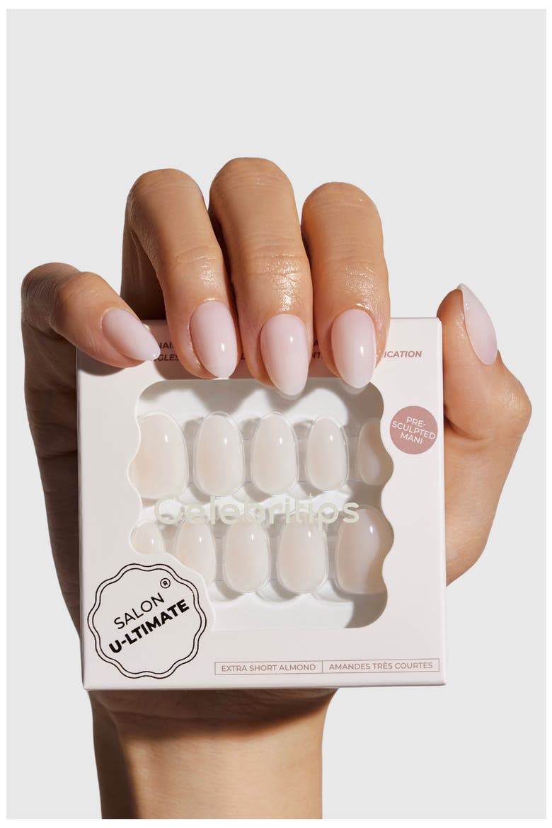 Salon U-ltimate Extra Short Almond Press-On Nails, Alternate, color, COCONUT MILK